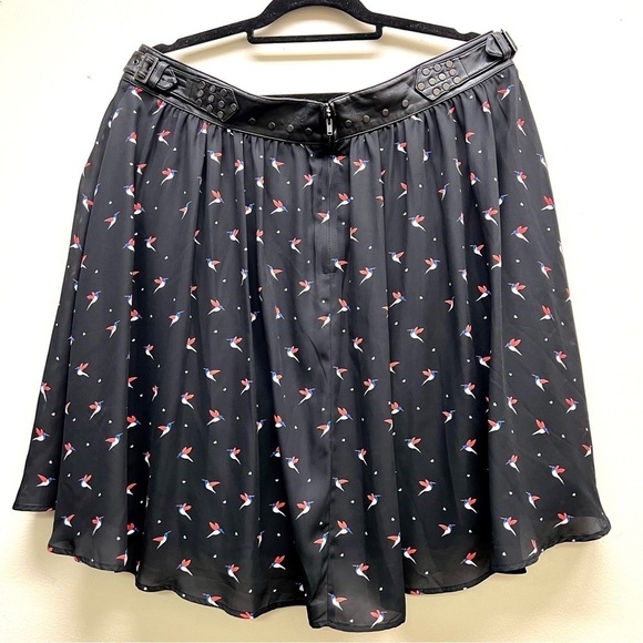 NWT TORRID Hummingbird studded chiffon swing Pleated western skirt 14 - Picture 6 of 10